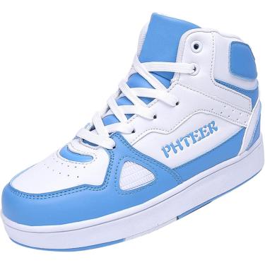 Imagem de Sapatos De Patins Infantis Tênis De Skate Técnico Retrátil Tênis De Corrida De Ginástica Para Meninos E Meninas Sapatos Leves De Polia De Roda única, Blue, 35