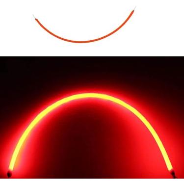 Imagem de GANPUB Lâmpada Edison vermelha 130 mm 3v Cob LED filamento flexível peças luz quente lâmpada Edison acessórios de luz filamento flexível, lâmpadas (130 mm)