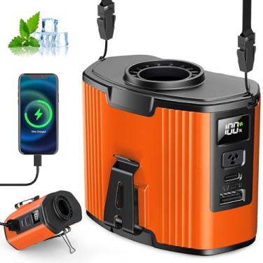 Imagem de (Refrigeração de 40 horas) Ventilador de cintura portátil recarregável, alta velocidade de 17.000 RPM, ventiladores e cordão pessoais vestíveis de 10 velocidades, ventiladores de pescoço portáteis 3