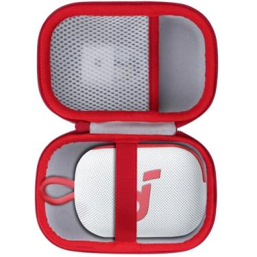 Imagem de Lebakort Capa de armazenamento compatível com alto-falante Anker Soundcore Select 4 Go (branco + capa vermelha)