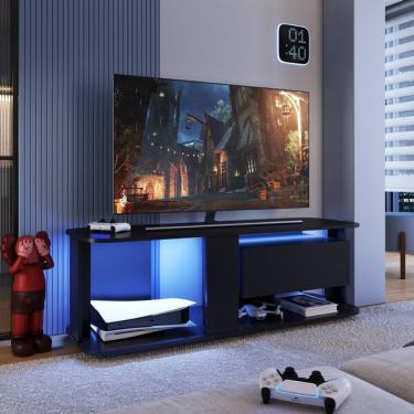 Imagem de Rack Para Tv Até 55 Polegadas Estilo Gamer Com 1 Gaveta E Ilu