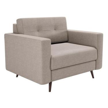 Imagem de Poltrona Pé Palito Living Linho Cotton Cru - Mobly