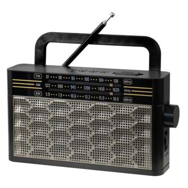 Imagem de Radio Portatil Ecopower Ep-f212b - Usb/ Sd/ Aux - Am/ Fm/ Sw - Recarregavel - Preto E Cinza
