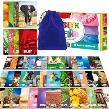 Imagem de SpriteGru Jogo de cartas de pesquisa e encontro, 50 cartas de busca e encontro, jogos divertidos para a família, crianças, adultos: Atividades ao ar livre, no pátio, acampar