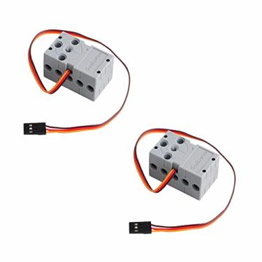 Imagem de Sparkleiot 2kg 360 Degree Rotation Servo Programmable Geekservo Dual Output Shaft Compatible with Standard Building Blocks for Microbit Raspberry Pi MCU Control（Pack of 2pcs）