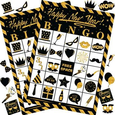 Imagem de Joy Bang New Year Bingo Cards Games for Kids Adults 24 Players, Happy New Years Eve Games for Family Friends Party Activities