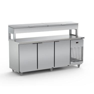 Imagem de Balcão Condimentador Refrigerado Refrimate 200cm Tampo Estendido 220v Bsrcte 2000