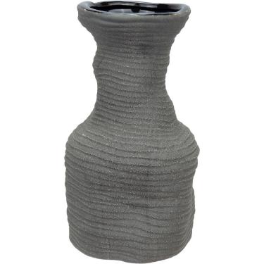 Imagem de Vaso Decorativo Enfeite Casa Aparador Home&co Cerâmica 28x15x15cm Cinza