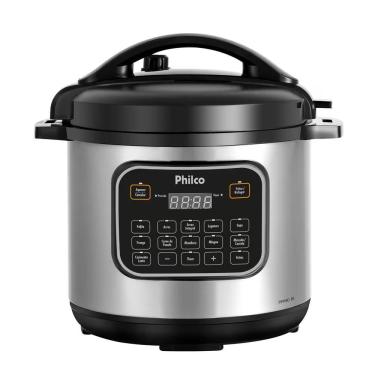 Imagem de Panela De Pressão Elétrica Philco Ppp80 Multifuncional 8l Preto Com Inox