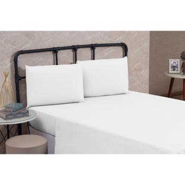 Imagem de Lençol Cama Box Solteiro Avulso 100% Algodão Sem Elástico Liso Percal 200 Fios