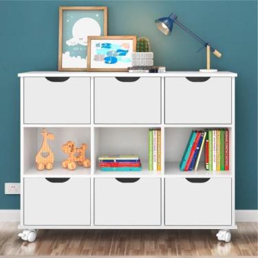 Imagem de Nicho Organizador com Rodinhas Portland Branco com Gavetas - CASA H
