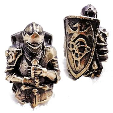 Imagem de Pingente de contas de corda de metal CooB EDC, pingente, miçanga de barba de cabelo. Contas de corda de paraquedas de luxo fundidas à mão para pulseira de corda de paraquedas personalizada, cordão de faca etc. Crânio, Predador, Star Wars, Animais (1 peça/lote), KNIGHT DARK SOULS