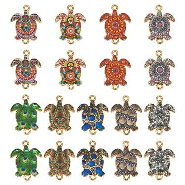 Imagem de Spritewelry Pingentes de tartaruga de sorvete de flor esmaltada cabeça de gado pingentes de animais para brincos, colar, pulseira, chaveiro, joias, artesanato, Esmalte, Sem Pedra Preciosa