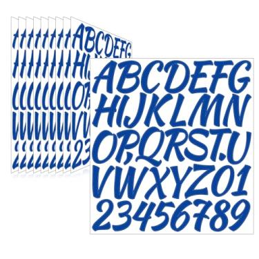 Imagem de Llewyn 380 peças, 10 folhas, adesivos autoadesivos, impermeáveis, números de caixa de correio, adesivos de vinil, decalques do alfabeto para garrafa de água, janela, porta, sala de aula, carro, laptop