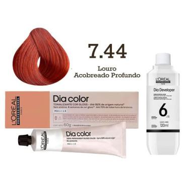 Imagem de Tonalizante Dia Color 7.44 Louro Acobreado Profundo + Emulsão Revelado