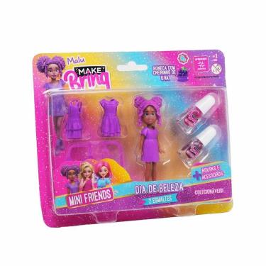 Imagem de Boneca Mini Friends Dia de Beleza MK4090 Roxo - Polibrinq