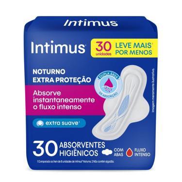Imagem de Absorvente Externo Intimus Noturno Suave com Abas 30 Unidades