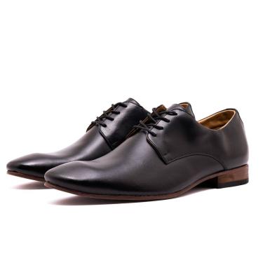 Imagem de Sapato Social Masculino Derby Couro Fecho Cadarço Forro Couro Sapato Dia a Dia