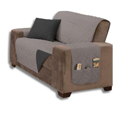 Imagem de Capa De Sofá 2 Lugares Manu Matelada Dupla Face Com Bolsos - Mr Enxova