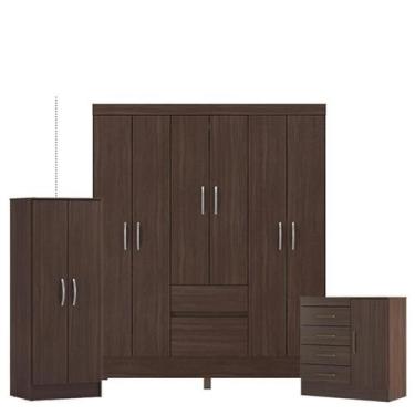 Imagem de Guarda Roupa Casal Flash 2 com Multiuso Viena com Cômoda Montevidéu Ca