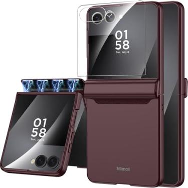 Imagem de Miimall Capa para Galaxy Flip 7 com proteção de dobradiça e protetor de tela, espinha feminina, carregamento magnético, melhor à prova de choque, à prova de poeira, durável, aderência, capa resistente