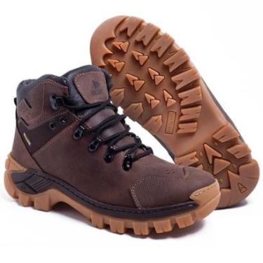 Imagem de Bota Masculina Couro Legítimo Confortável Cano Baixo Trilha Urbana Campo Aberto e Natureza Selvagem-Masculino