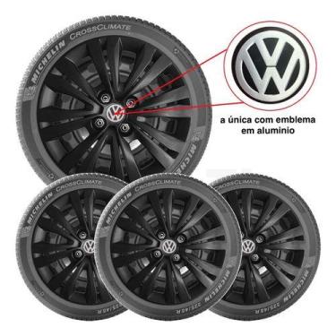 Imagem de 4x Calota Gol Voyage Saveiro G2 G3 G4 G5 G6 Aro 14 preto - Grid