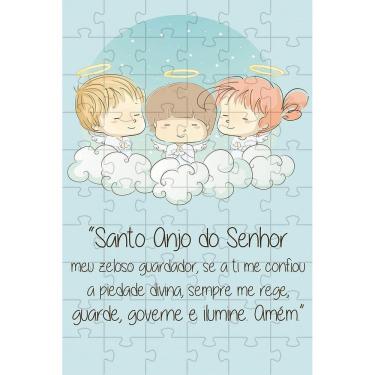 Imagem de Quebra-Cabeças Infantil Anjo Da Guarda 40 Peças Em Mdf +