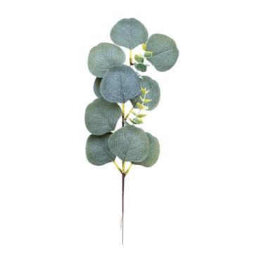 Imagem de 6 peças de arranjos de flores de mesa de plantas artificiais, simulação de plantas verdes, caules e folhas de eucalipto, acessórios para buquê