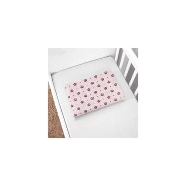Imagem de TRAVESSEIRO PARA BEBÊ 29x19x03 ALGODÃO ESTAMPADO COROA ROSA - Generica