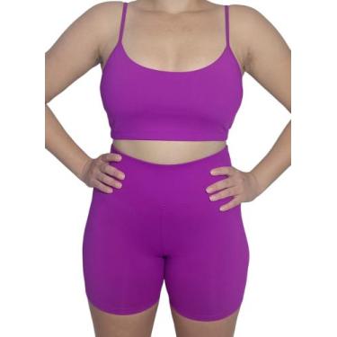 Imagem de Conjunto fitness academia femino térmico shorts top sem bojo - INTIMAC