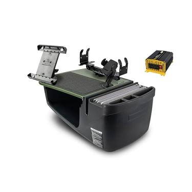 Imagem de AutoExec Mesa de carro AE-GMEF-PI-PS-PM-TAB-AG Efficiency GripMaster para sua estação de trabalho de veículo e escritório móvel, verde exército com inversor de potência de 400 watts, suporte de
