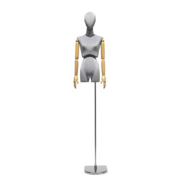 Imagem de Manequins femininos de varejo com altura ajustável de 83 a 96 polegadas, removíveis, para alfaiatarias, lojas de roupas(Gray)
