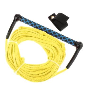 Imagem de Generic Corda de esqui aquático para wakeboard, corda de reboque para wakeboard com alça, linha de reboque 23 m, linha para esportes aquáticos para surfe, Corda Amarela