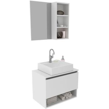 Imagem de Kit Gabinete e Espelheira de Banheiro 60 cm Cuba Valente - Tecnomobili