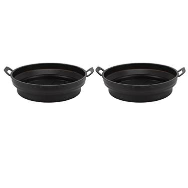 Imagem de Frita cesta de silicone reutilizável non stick resistente ao calor Silicone Fryer Liner para Frituros de Air Frituros Redondo Bandeja Safe Safe Saudável Lavagem de Prato Amigável (Preto)