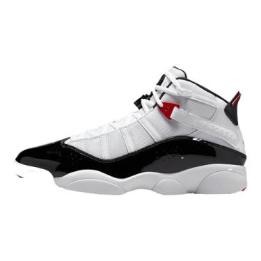 Imagem de Jordan Tênis masculino 6 anéis (322992-164, branco/preto/vermelho), Branco/preto/vermelho universitário, 40