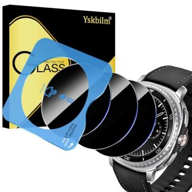 Imagem de Yskbilm (Pacote com 3) para Samsung Galaxy Watch 8 Classic Protetor de tela de privacidade de 46 mm com moldura de instalação de alinhamento automático, protetor de tela de vidro temperado ultrafino