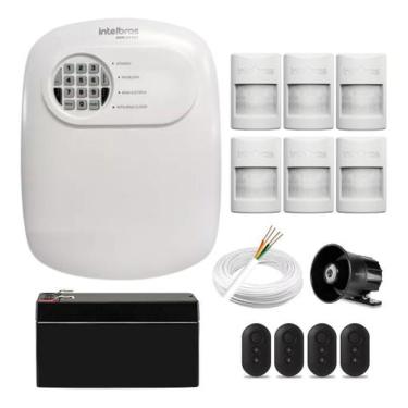 Imagem de Kit Alarme Com Fio Intelbras com 6 Sensores de Movimento e 4 Controles