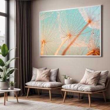 Imagem de Quadro com Moldura Sala Quarto Dente de Leão Decorativo Horizontal Grande Hall