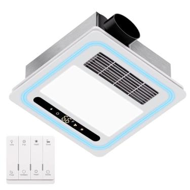 Imagem de Oeukas Exaustor de banheiro 4 em 1 com aquecedor, exaustor de banheiro de 190 CFM com luz, potência de aquecimento de 1800 W, ventilador de banho 1.0 com luz, aquecimento, ventilação, controle remoto