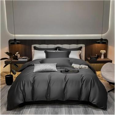 Imagem de Conjunto de cama de luxo 100% algodão egípcio 400TC Conjunto de capa de edredom Single Queen King Capa de edredom com fronha 3 peças Se, cuidado fácil, F, capa 150x200 3 peças