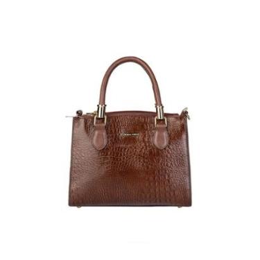 Imagem de Bolsa de couro croco estruturada Emmy-Feminino