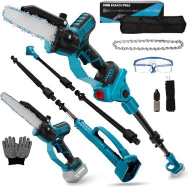 Imagem de Serra de vara sem fio de 20 cm para bateria Makita de 18 V (sem bateria), motosserra elétrica sem escova com haste de extensão, alcance de 15 m para corte de sebes de poda de árvores