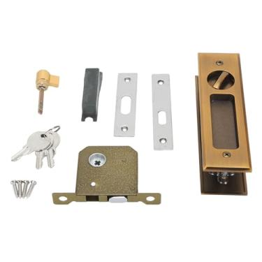 Imagem de Tração deslizante trava de tração dupla de dupla face roubado escondido elegante trava de liga de alumínio de cobre de cobre para armários de portas de vidro deslizantes