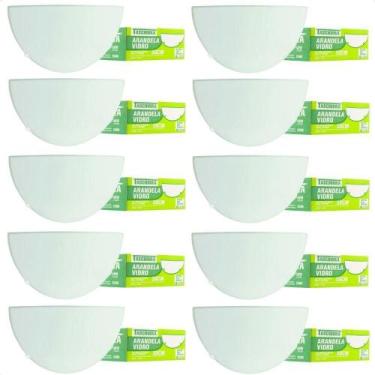 Imagem de Kit 10 Arandelas Taschibra Jurerê Vidro Meia Lua E27 Bivolt