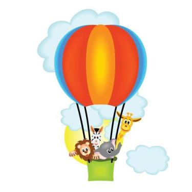 Imagem de Adesivo de Parede Infantil - Safari - Balão - Quarto - Bebê - Menino -