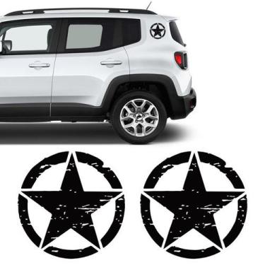 Imagem de Kit Adesivos Estrela Militar Corroída Jeep Renegade Preto - SPORTINOX,