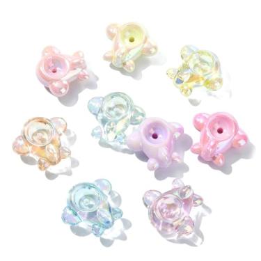 Imagem de UR URLIFEHALL 60 peças, 2 estilos, contas de avião 3D de acrílico, banhadas a UV, para veículos de transporte, contas de avião, para artesanato faça você mesmo, pulseira de joias