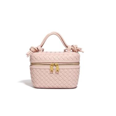 Imagem de AGDHERSNVX Bolsa tiracolo de tecido para mulheres, bolsa pequena com alça superior, bolsa quadrada de ombro com alça ajustável, rosa